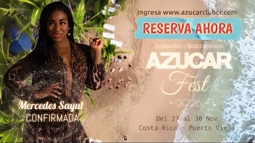 Mercedes Sayut, instructora internacional de salsa, invitada al festival de baile Azúcar Fest en Costa Rica.